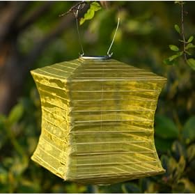 Silk Effect Garden Lantern - Moss Green - Square (Moss) (12H x 10W x 10D) by 