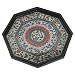 Handmade Octagonal Decorative Black Lacquer Platter / Tray Intricately Hand-etched Design (Thailand)