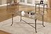 3 Pc. Set Metal Frame Beveled Glass Coffee Table with 2 End Tables in Bronze Finish
