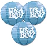 Beistle 54576 3-Pack It's a Boy! Paper Lanterns, 9-1/2-Inch