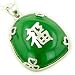 Amulet Good Luck, Wealth Green Jade 925 Silver Pendant