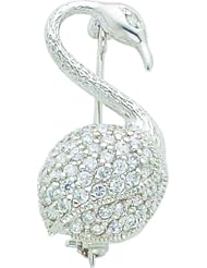 Sterling Silver Cubic Zirconia Flamingo Pin