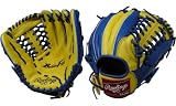 <少年軟式グラブ>Rawlings 展示会限定 ボルダーフィールド ペアーゴールド×ブルー サイズ中 2008後期モデル RJ8TC2-7745-L