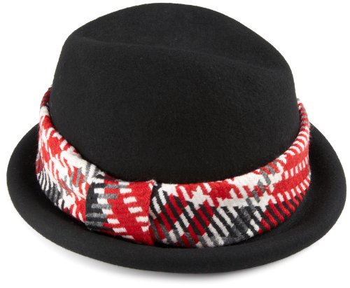 San Diego Hat Women's Assymetrical Brim Wool Ribbon