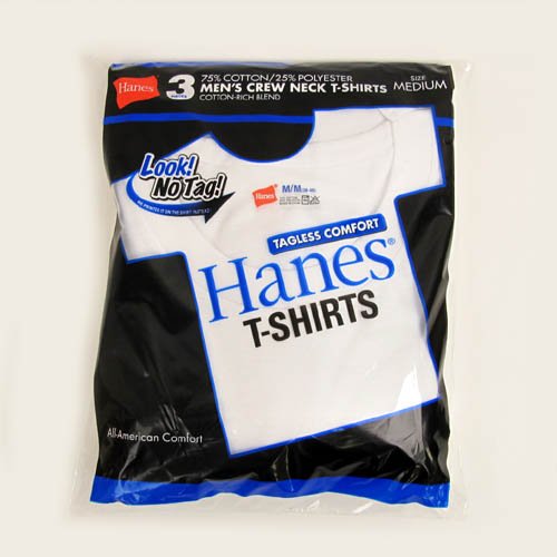 Hanes ヘインズ ブルーパック Tシャツ 白無地 3枚組 クルーネック Lサイズ