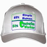 49% Simple Human 51% Construction Worker White Hat / Baseball Cap