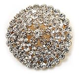 Clear Crystal Corsage Brooch (Gold Tone)