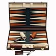 Tournament Leather Backgammon Set Brown