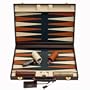 Tournament Leather Backgammon Set Brown