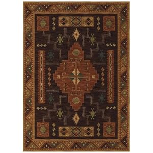 Shaw Rugs Museum Granado Dark Brown Rectangle 7.90 x 10.90 Area Rug