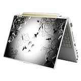 Bundle Monster MINI NETBOOK Laptop Notebook Skin Sticker Cover Art Decal - 7 8 9 10 - Fit HP Dell Asus Acer Eee Compaq MSI - Butterfly Constrast