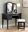 "Antique Black" with Sand Through Terra Cotta Vanity, Mirror & Bench By Powell Furniture