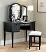 "Antique Black" with Sand Through Terra Cotta Vanity, Mirror & Bench By Powell Furniture
