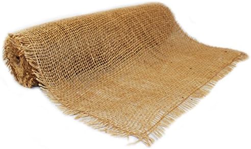Old Rustic Burlap Roll for 3-5 Table Runners [FRINGED EDGES] - 12" x 10yd - Low Density Fabric by RichCraft