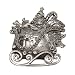 Antique Reproduction Santa Sleigh Filled with Gifts Christmas Brooch in Rhodium Plate with Genuine Marcasite image 1