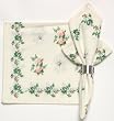 Durable Hand Woven 100% Cotton Silk Screen Print Floral Roses Napkins 22x22 Inches Set of 12