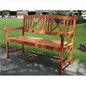 VIFAH V507A 2-Seater Outdoor Wood Bench, 47-Inch by 25-Inch  by 35-Inch