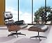 Classic Black Plywood Chair and Ottoman