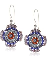 Miguel Ases Amethyst Hydro-Quartz Small Circle Drop Earrings