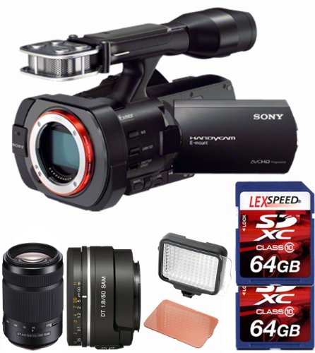 Sony NEX-VG900 Full-Frame Camcorder (Black) + SAL50F18 Sony DT 50mm f/1.8 Lens + Sony 55-300mm f/4.5-5.6 DT Lens + LED + Two 64GB Cards Sony NEX-VG900 Full-Frame Camcorder (Black) + SAL50F18 Sony DT 50mm f/1.8 Lens + Sony 55-300mm f/4.5-5.6 DT Lens + LED + Two 64GB Cards