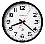 Atomic Accuwave DS Wall Clock, 10-3/4' Dial, Matte Black Case