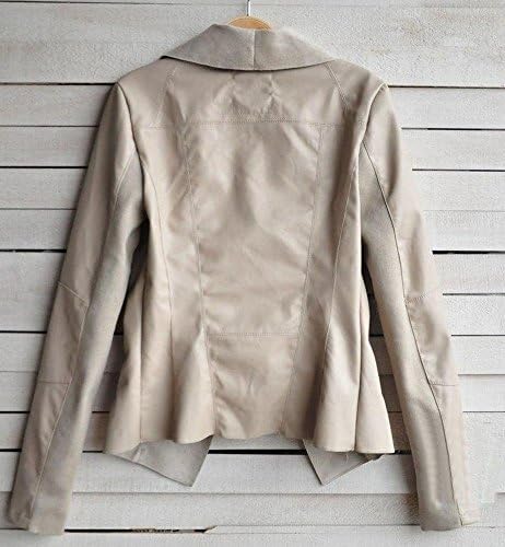Women's Faux Leather Warm Quilted Lightweight Jacket Coat