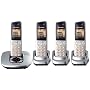 Panasonic KX-TG6424ES DECT Quad Digital Cordless Phone Set with Answer Machine in Silver