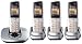 Panasonic KX-TG6424ES DECT Quad Digital Cordless Phone Set with Answer Machine in Silver