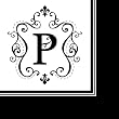 Monogram Elegant Initial Luncheon Napkin - P
