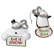 Snowman and Penguin Ornament Set of 2