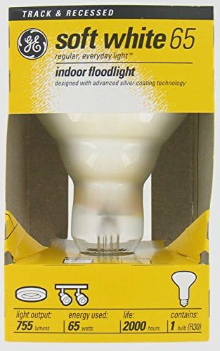 Ge Reflector Floodlight Bulb Indoor 65 W 700 Lumens R30 Med Base 5-3/8 In. Sleeved