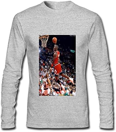 Men's Personalized Michael Jordan Custom Long Sleeve Crew Neck T-Shirt Logo