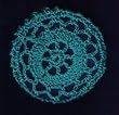 Teal Cartwheel Crocheted Hair Bun Cover- LARGE
