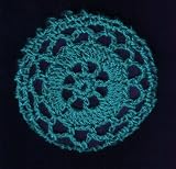 Teal Cartwheel Crocheted Hair Bun Cover- LARGE