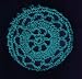 Teal Cartwheel Crocheted Hair Bun Cover- LARGE