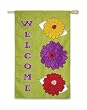 Zinnia Welcome Regular Size Applique Flag