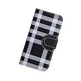 iPhone6 ケース iPhone6 カバー チェック柄 手帳型 iPhone6 ケース スマホケース カバー お洒落でカッコいいiPhoneケース!K.H GROUP (ブラックチェック)