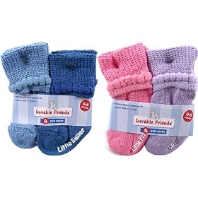 Classic Cuff Socks (Non-skid), 4-Pack