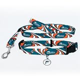 Miami Dolphins Pet Set Dog Leash Collar ID Tag LARGE