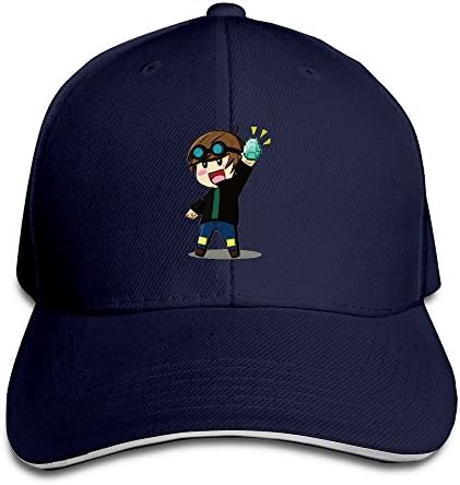 Youtube TheDiamond DanTDM Funny Cartoon Navy Unisex Sandwich Snapback Cap Adjustable