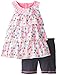 Little Lass Little Girls' Bike Short Set Printed Knit Crochet