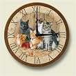 Barn Cats Kitchen Wall Clock