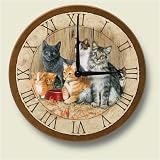 Barn Cats Kitchen Wall Clock