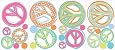 RoomMates RMK1437SCS Girls Peace Signs Peel and Stick Wall Decals with Glitter