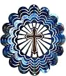 Kaleidoscope Cross Blue Wind Spinner
