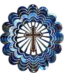 Kaleidoscope Cross Blue Wind Spinner