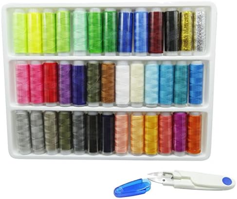 Sunshine Serafina 39 Spools Multi-colored Polyester Thread Sewing Kit Set for Hand Sewing or Domestic Sewing Machine (Multicolored)
