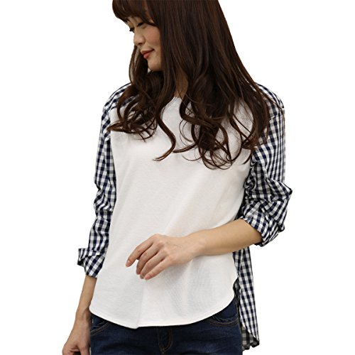 (ジュエル)[top70687]jewel 柄ｘカットソー切替プルオーバー