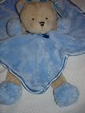 Carter's Smiley Happy Friends Snuggle Buddy Tan Blue Bear