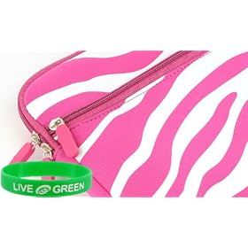 ASUS Eee PC Seashell 1005HA-PU17-BU 10.1-Inch Netbook Neoprene Sleeve Case - (Zebra Print - Magenta / White)